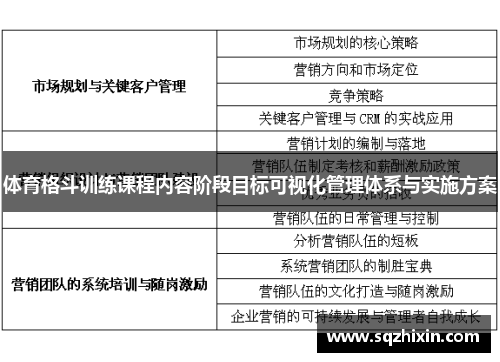 体育格斗训练课程内容阶段目标可视化管理体系与实施方案